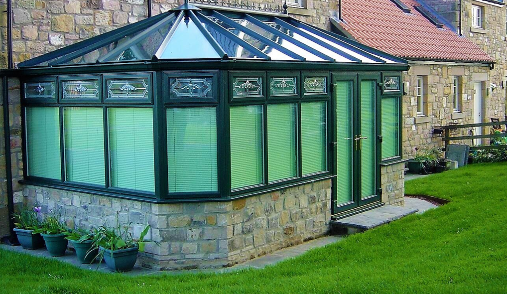 dark green conservatory